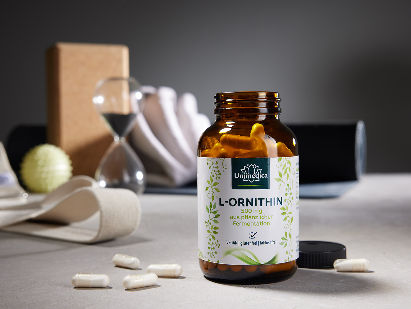 L-Ornithin - Aminosäure - 500 mg pro Tagesdosis (1 Kapsel) - 120 Kapseln - von Unimedica